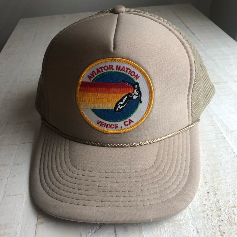 Aviator Nation Venice Khaki Trucker Hat